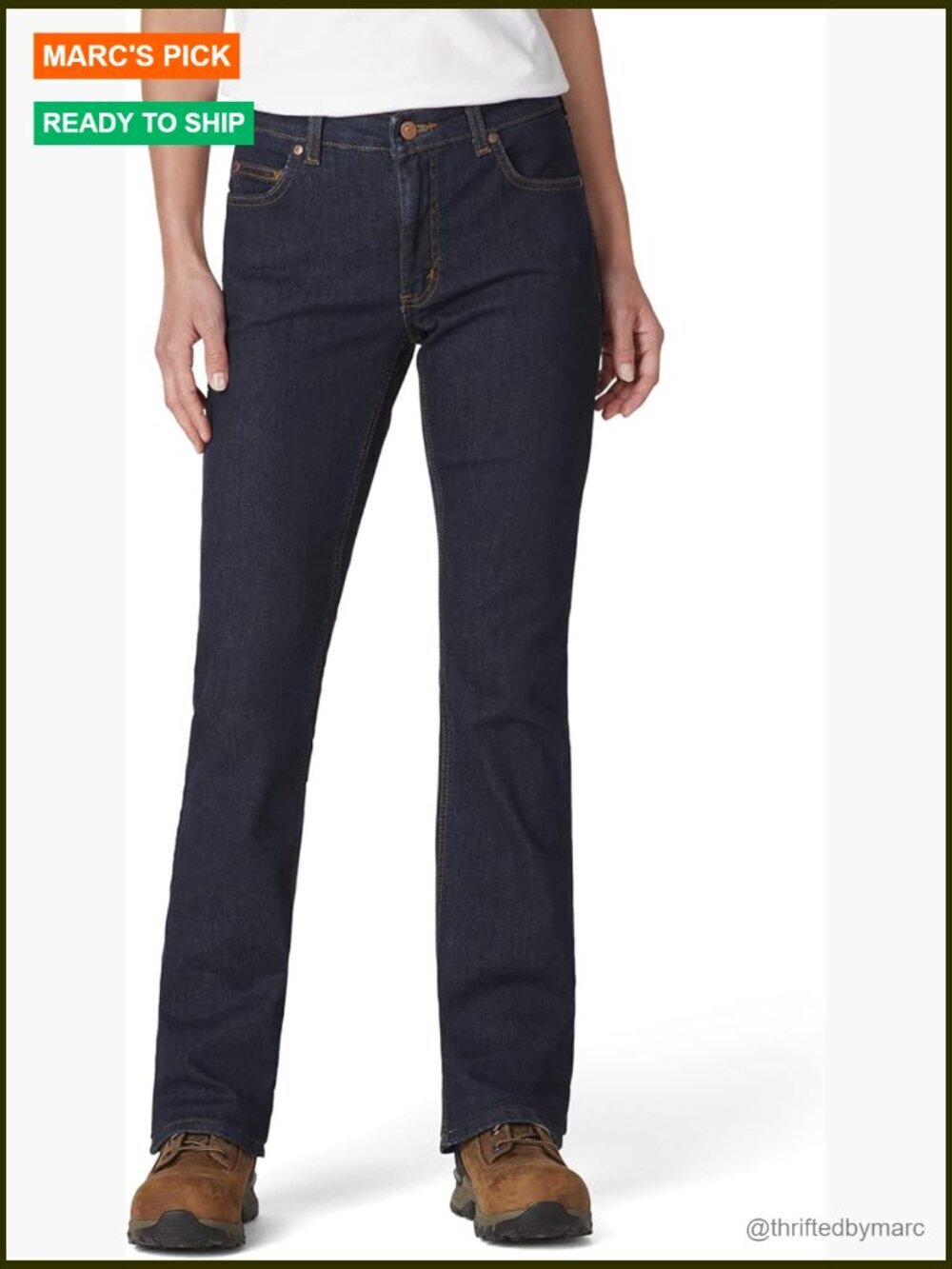 Stretch Cotton Blend Flat Front Pants, Mid Rise Boot Cut Jeans